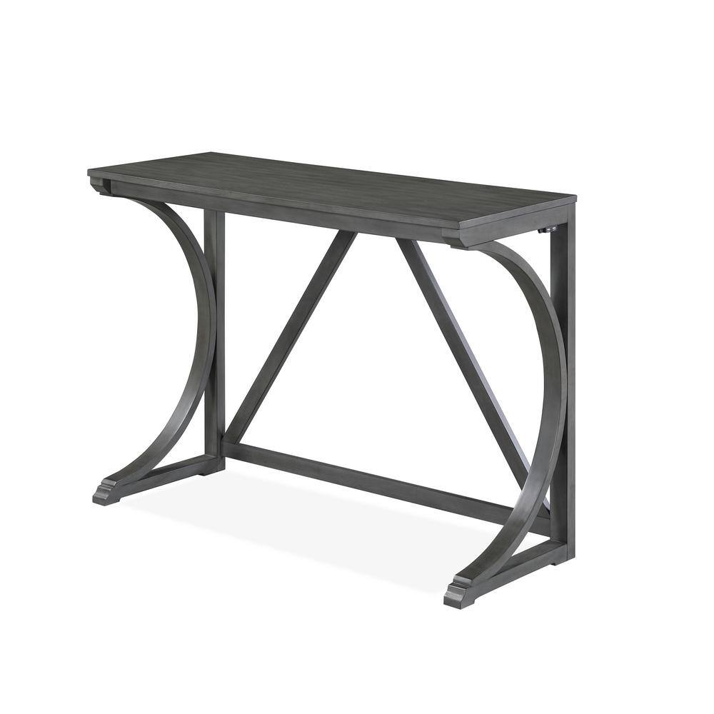 Gray Solid Wood Counter Table Set with Upholstered Stools