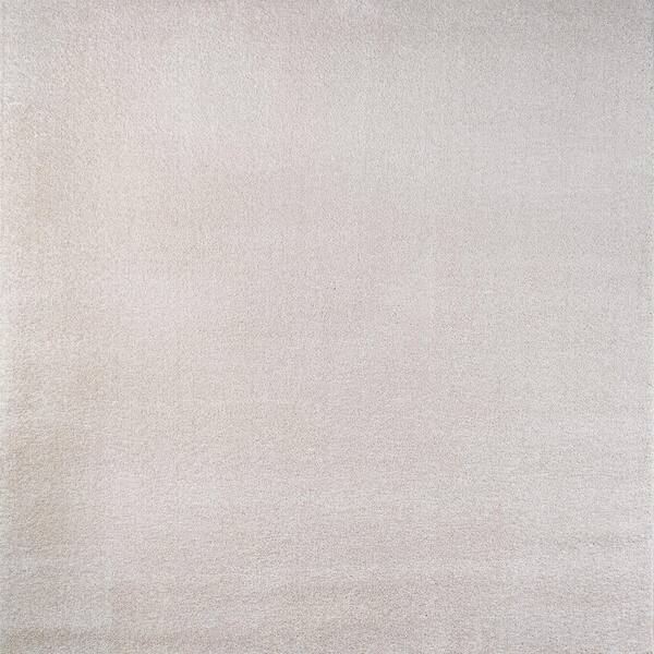 JONATHAN Y Haze Solid LowPile Ivory 9 ft. Square Area Rug SEU100D9SQ