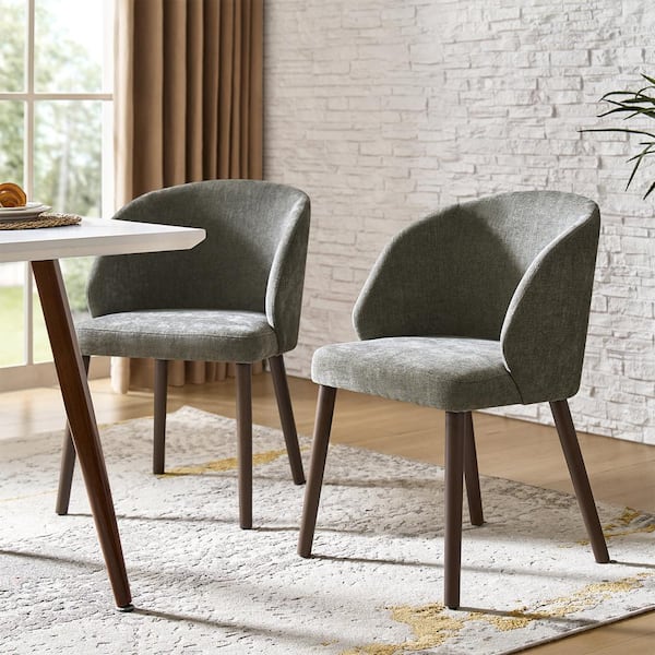 JAYDEN CREATION Yuri Gray Polyester Dining Chair Set of 2