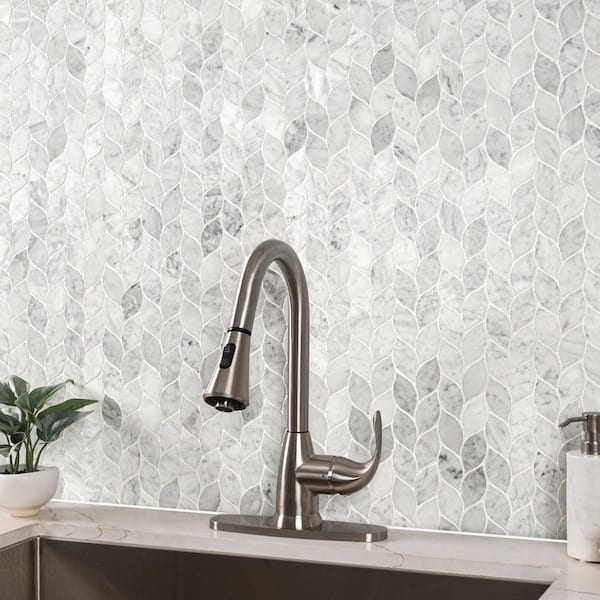Carrara White Blanco 12 in. x 13 in. Honed Marble Floor and Wall Tile (10.8 sq. ft./Case)