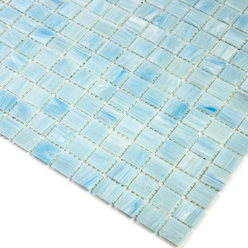 Celestial Columbia Blue 12" Glass Mosaic Tile