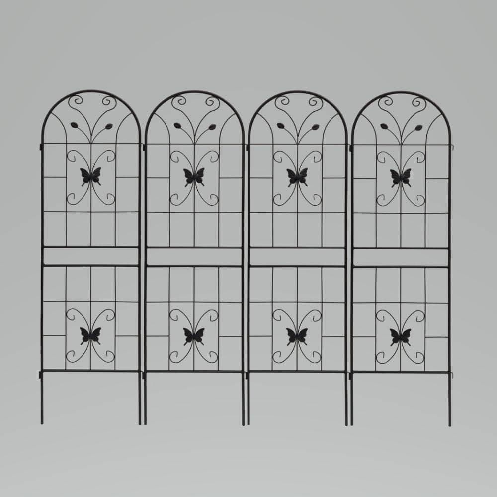 71 in. H x 19.7 in. W Metal Garden Trellis Rustproof Trellis for Climbing Plants Outdoor Flower Support Black(4 Pack) price history on PriceWatchPro