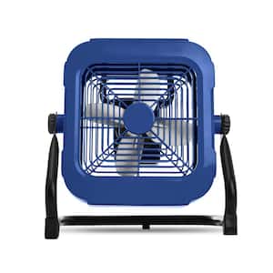 Quiet & Strong Wind Portable 12 In. Stepless Speed Regulation Floor Fan in Blue with 360° Rotatable Angle