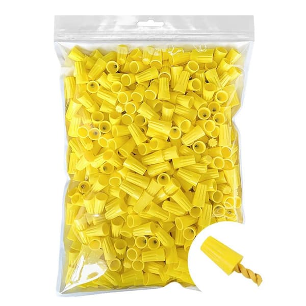 Ahfiwaso 500-Pieces AWG 18-12 Wire Caps Electrical Connectors, Cone-Shaped Insulating Insert Twist Nut w/Good Insulation, Yellow