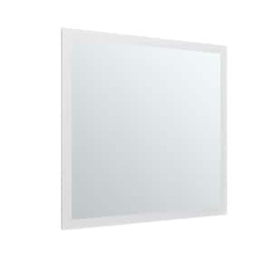 24 in. W x 24 in. H Small Square Frameless LED Anti-Fog Ceiling Wall Mount Bathroom Vanity Mirror in Silver