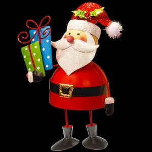 10 in. Metal Bobble Santa