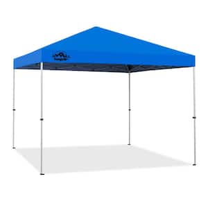 Taos EasyLift 10 ft. x 10 ft. Instant Pop-Up Canopy Tent with Carry Bag Cyan Blue Top