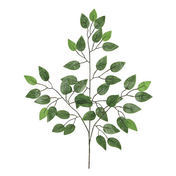24 in. Artificial Ficus Leaf Stem Plant Greenery Foliage Spray Branch (Set of 12)
