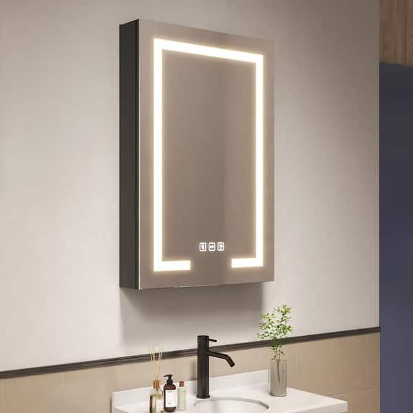 waterpar 24 in. W x 36 in. H Rectangular Engineered Wood Medicine Cabinet with Mirror