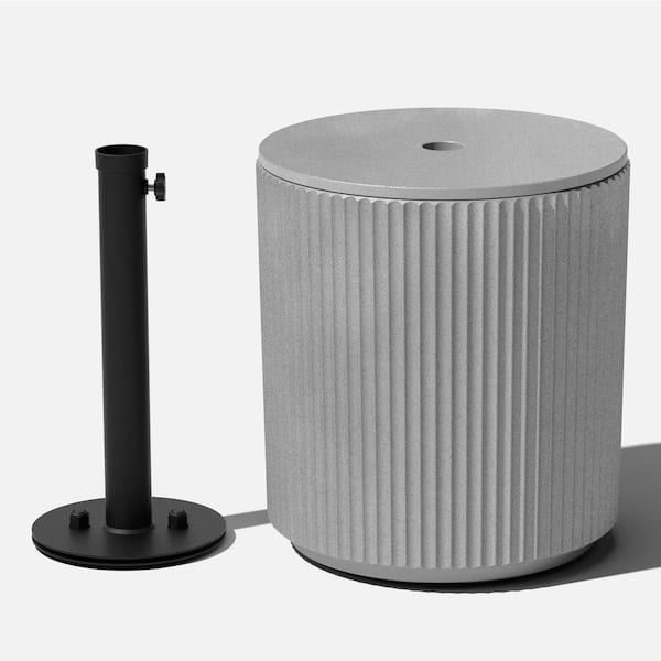 Veradek Round Gray Plastic 21'' Height Outdoor Umbrella Side table