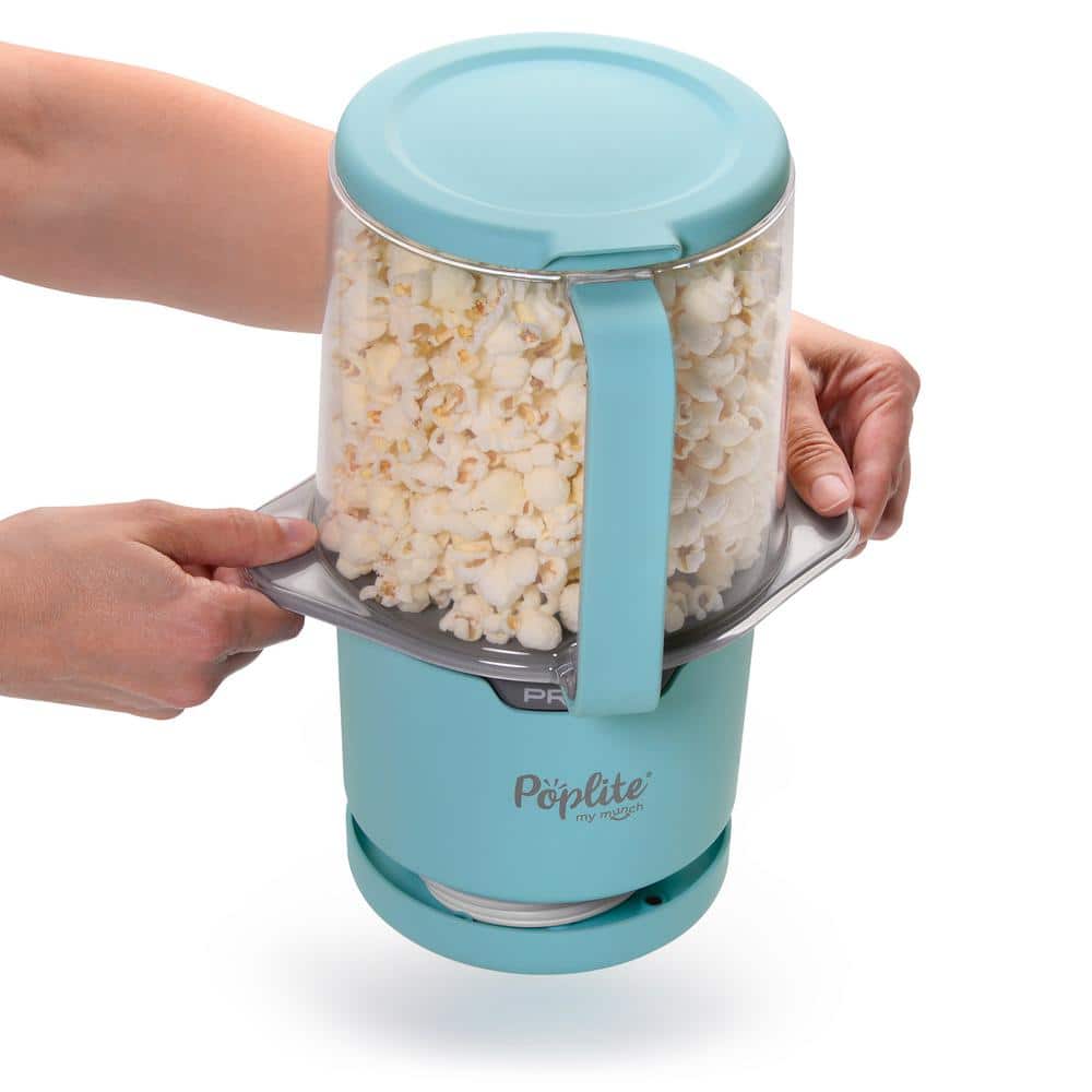 Aqua Compact Hot Air Popcorn Popper with Serving Bowl