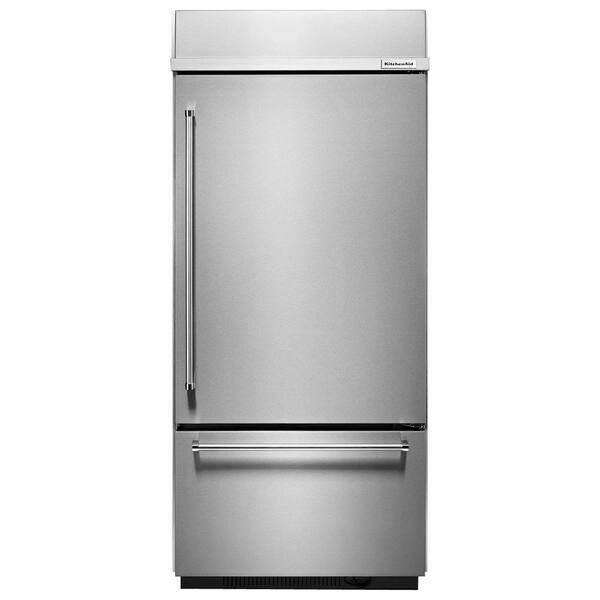 KitchenAid 20.9 cu. ft. Built-In Bottom Freezer Refrigerator in Stainless Steel