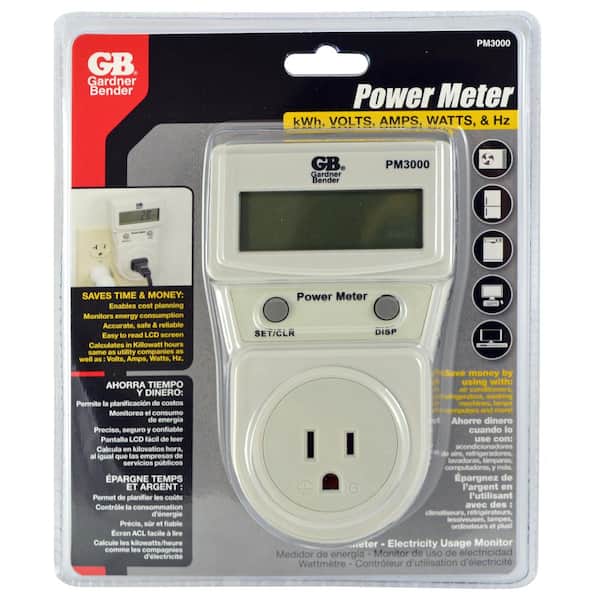menu Amfibisch Treinstation Gardner Bender Energy Usage Power Meter PM3000 - The Home Depot