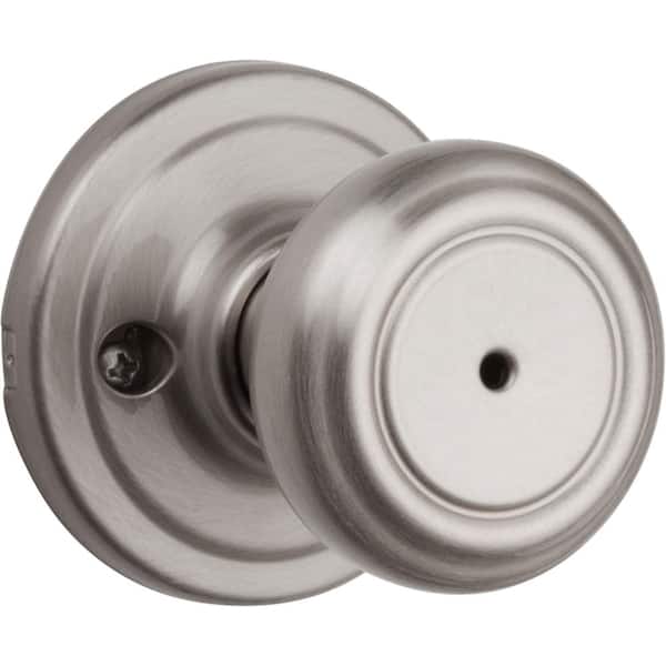 Cameron Satin Nickel Privacy Bed/Bath Door Knob Featuring Microban Antimicrobial Technology Cameron Satin Nickel Privacy Bed/Bath Door Knob Featuring Microban Antimicrobial Technology