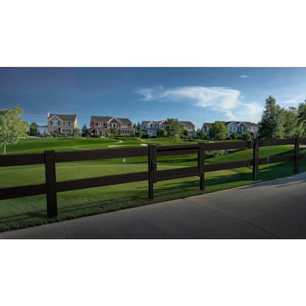 Natures Composites Composite Modern 2 Board Ranch Rail (3 ft. H x 5.75 ft. W) Raven (Black)