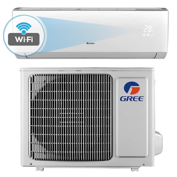 GREE Livo 9,000 BTU 3/4 Ton Wi-Fi Programmable Ductless Mini Split Air Conditioner with Inverter, Heat, Remote - 115V/60Hz