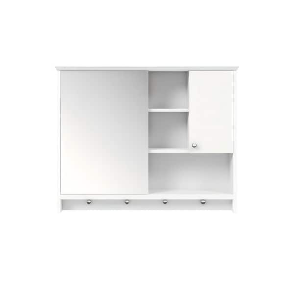 36 in. W x 28 in. H Rectangular Wood Wall-Mount Medicine Cabinet with Mirror