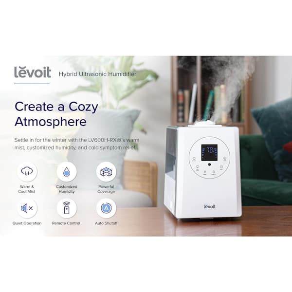 Levoit Smart Humidifiers for Bedroom Large Room , 6L Top Fill Warm and Cool Mist for Home and Plants , Air Vaporizer for Whole House