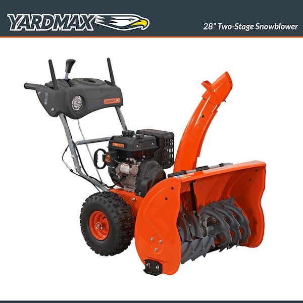 28 in. 252 cc Two-stage Self-propelled Gas Snow Blower with Push-button Electric Start and Headlight