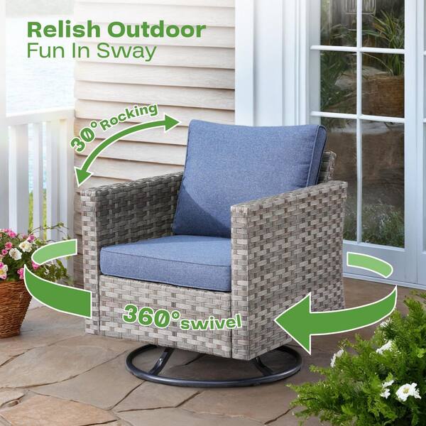 XIZZI Meraki 15 Pieces Wicker Outdoor Patio Rectangular Fire Pit