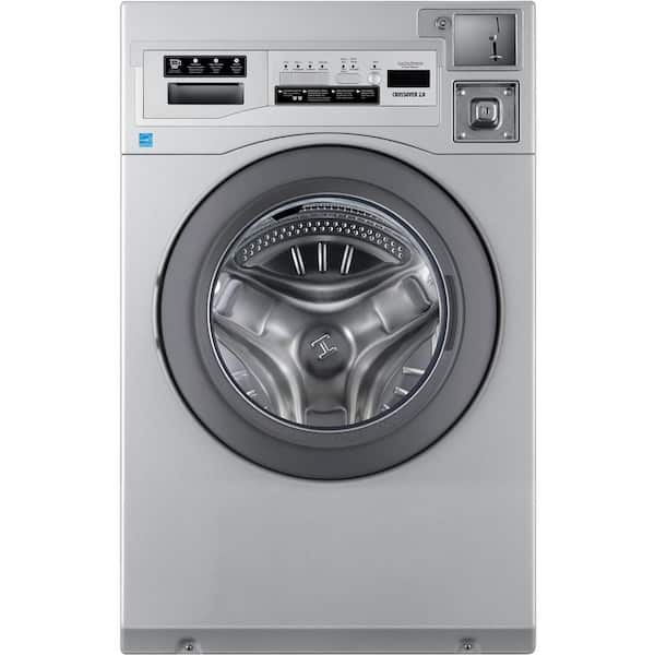 Crossover Commercial Laundry 27 in. 3.5 cu. ft. Grey Front Load Washing Machine, Coin Operated and free Use