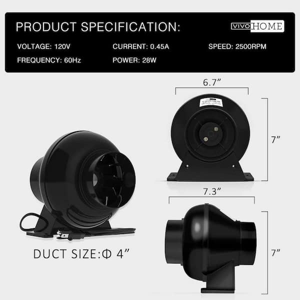 Round Exhaust Inline Duct Fan 