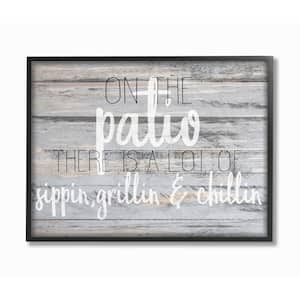 16 in. x 20 in. "Patio Country Home Wood Textured Word" by Kimberly Allen Framed Wall Art