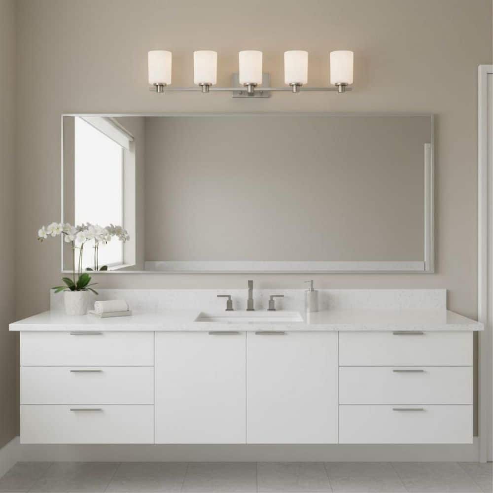 Karlie 35.5 in. 5-Light Brushed Nickel Vanity Light price history on PriceWatchPro