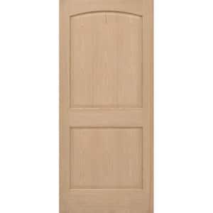24 in. x 80 in. Universal 2-Panel Solid Unfinished Red Oak Wood Interior Door Slab