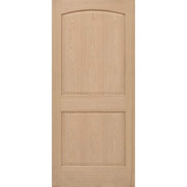 Steves & Sons 24 in. x 80 in. Universal 2-Panel Solid Unfinished Red Oak Wood Interior Door Slab