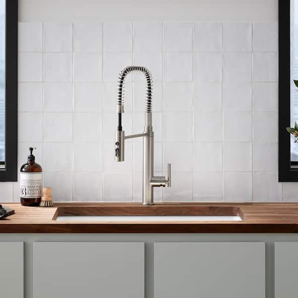 KOHLER Purist Single-Handle Semiprofessional Kitchen Sink Faucet in Vibrant Stainless