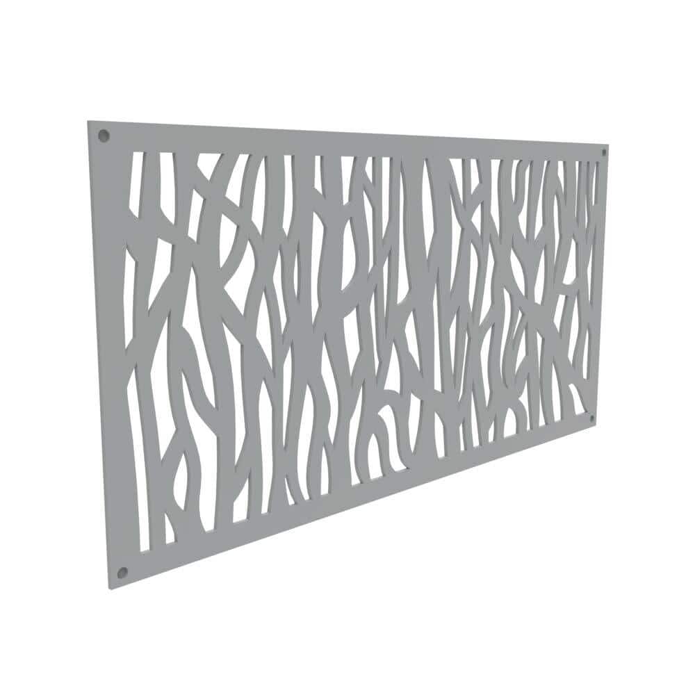 Sprig Gray Polypropylene Decorative Screen Panel, 2 ft x 4 ft