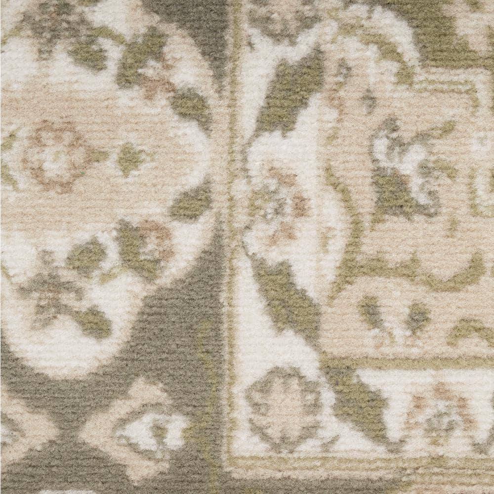 Grafix Green and Beige Synthetic Rectangular Area Rug