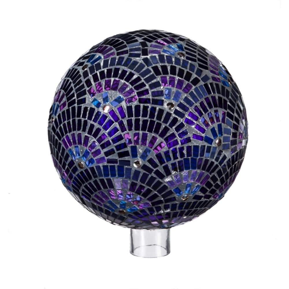 Evergreen Garden Mosaic Gazing Ball Poinsettia Pattern 10 Inches in Diameter