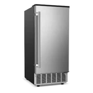 15 in. 85LBS/24H Half Size Cube Commercial Freestanding/Built-in Ice Maker In Stainless Steel With 28LBS Ice Storage Bin