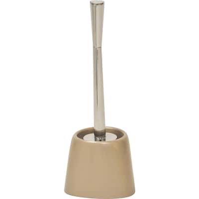 Bath Free Standing Toilet Bowl Brush with Holder Taupe