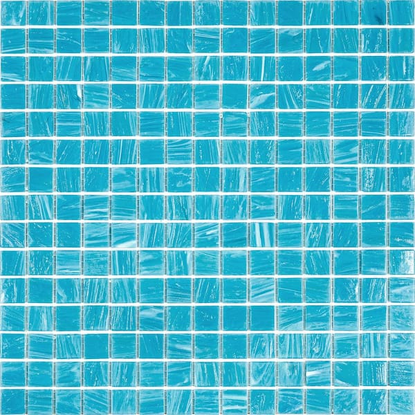 Apollo Tile Celestial 4" x 6" Glossy Sky Blue Glass Mosaic Uniform square Wall and Floor Sample Tile (0.13 sq. ft./Piece) (1-Pack)