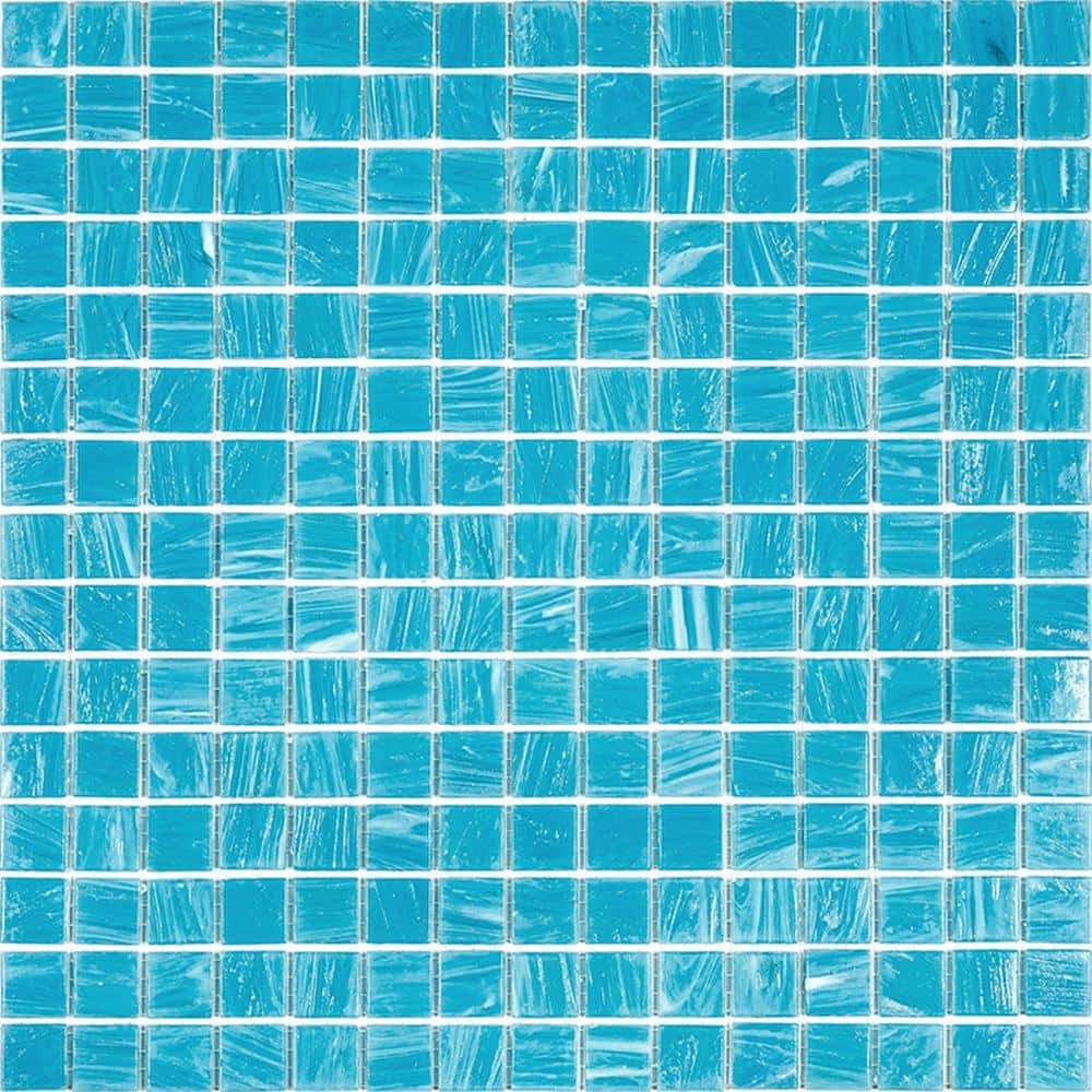Sky Blue 12" x 12" Glossy Glass Mosaic Tile