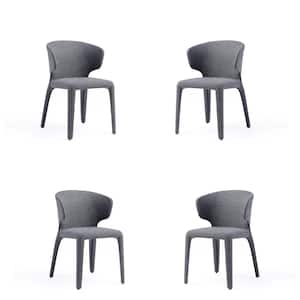 Conrad Grey Woven Tweed Dining Chair (Set of 4)