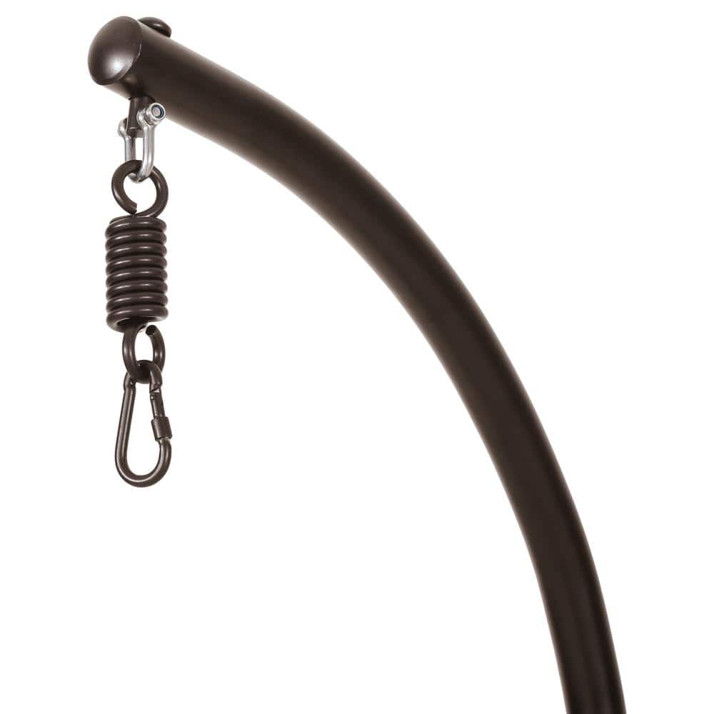 Brown Powder-Coated Iron Hammock Chair Stand with Round Base
