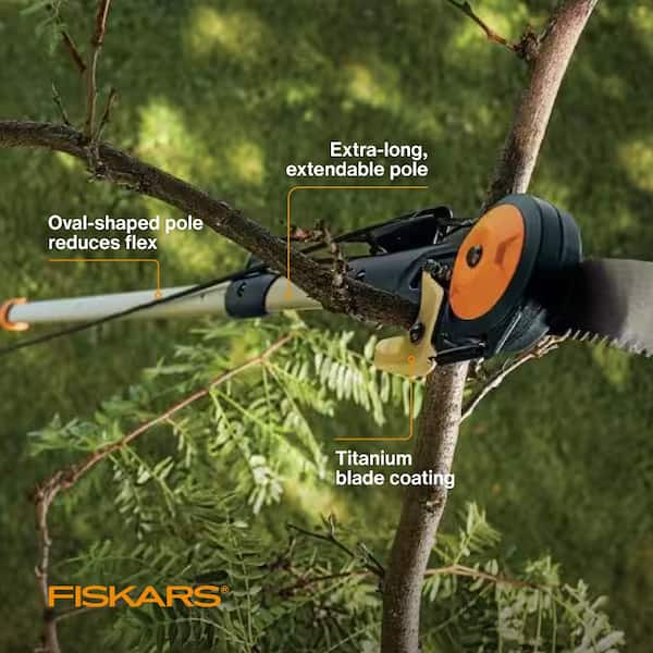 1.25 in. Cut Capacity Steel Titanium Coated Cutting Blade 15 in. Fiberglass/Alum Pole Chain Drive 16 ft. Tree Pruner