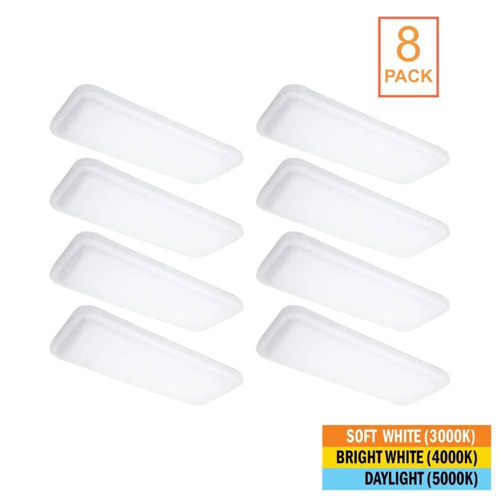 Commercial Electric 8-Pack 24 in. x 10 in. Classic White LED Flush