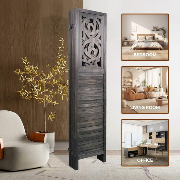 FDW Bamboo Room Divider, Folding Privacy Wall Screen For Home, Bedroom & Living Room - View #7
