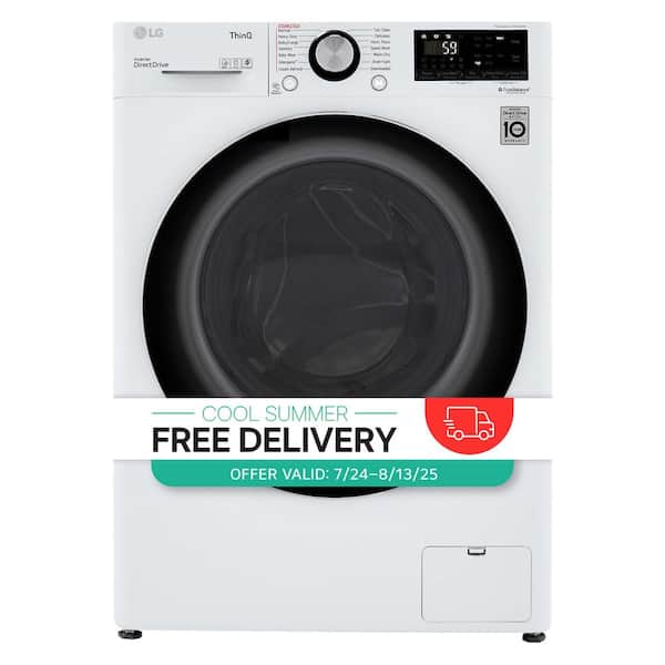 24 in. W 2.4 cu. ft. SMART All-in-One Compact Front Load Washer & Ventless Dryer Combo in White with Steam