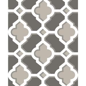 Lido Grey Quatrefoil Paper Strippable Roll Wallpaper (Covers 56.4 sq. ft.)
