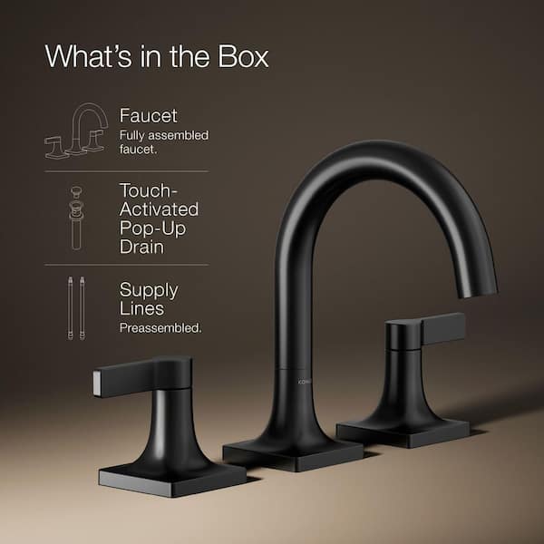 KOHLER Venza 8 in. Widespread Double Handle Bathroom Faucet in