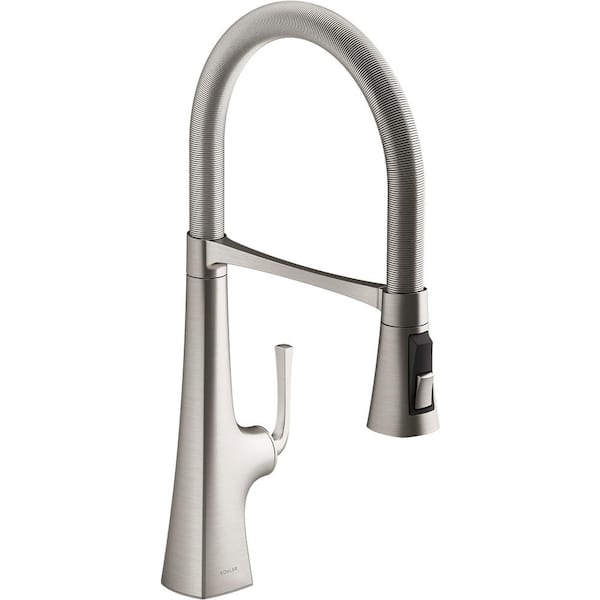 KOHLER Setra Single-Handle Semi-Professional Kitchen Sink Faucet with Soap  Dispenser in Matte Black K-R29343-SD-BL - The Home Depot