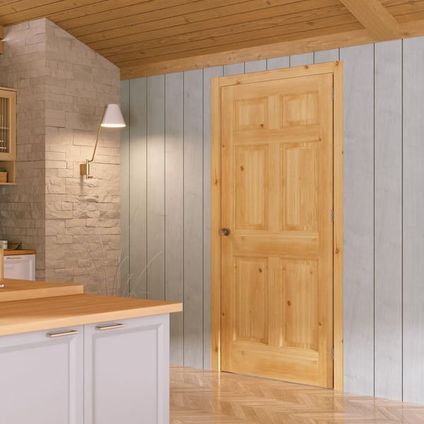 eightdoors 32 in. X 80 in. X 1-3/8 in. 6-Panel Unfinished Knotty