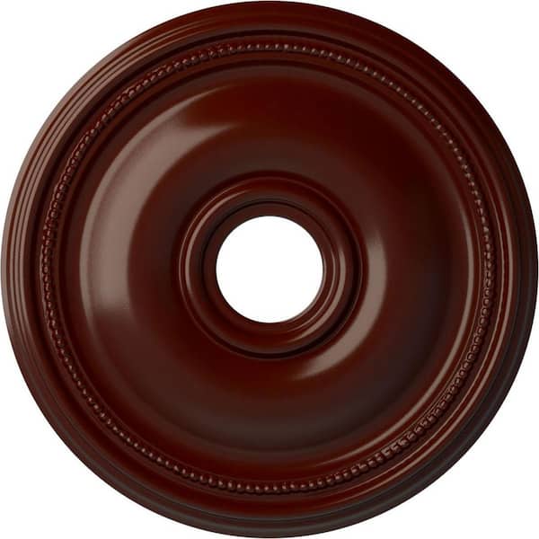 Ekena Millwork 1-1/8" x 18-1/8" x 18-1/8" Polyurethane Bradford Ceiling Medallion, Brushed Mahogany