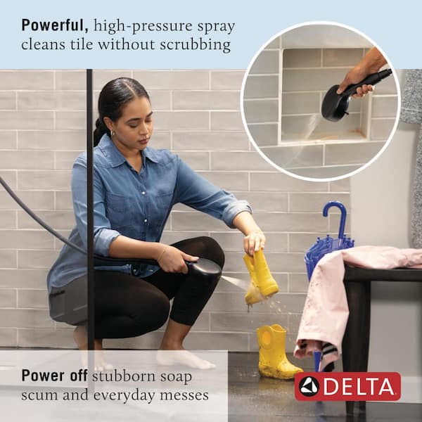 Delta 5-Spray Settings Wall Mount Handheld Shower Head 1.75 GPM in Matte  Black 75511BL - The Home Depot